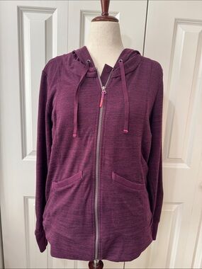 Athleta Plum Zip Front Hoodie Jacket